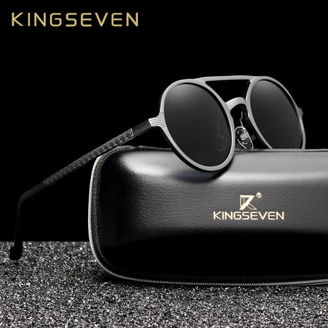 KINGSEVEN Men's Polarized  Round Sunglasses