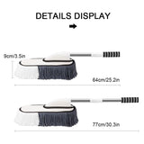 Microfiber Telescopic Long Handle Car Cleaning Brush Set