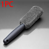 Portable Microfiber Wheel Tire Rim Brush Set Car Wheel Wash Cleaning for Car Wash with Plastic Handle Auto Washing Cleaner Tools